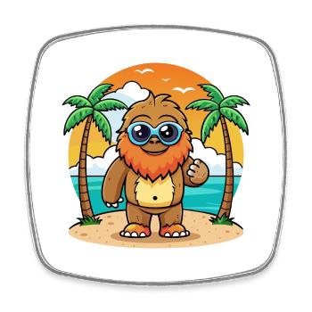Big Foot Lustige Cartoon Sommer Strand Sonnenbrille - Viereckiger Kühlschrankmagnet - Weiß - Vorne