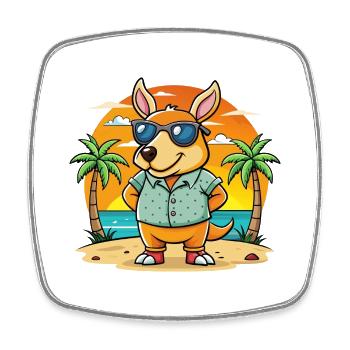 Aardvark Funny Cartoon Summer Beach Sunglasses - Square fridge magnet - white - Front