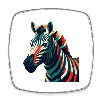 Zebra Cartoon Figur Buntes Haustier Tier - Viereckiger Kühlschrankmagnet - Weiß - Vorne