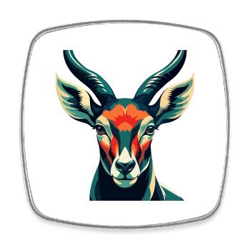 Antilope Zeichentrickfigur Buntes Haustier Tier - Viereckiger Kühlschrankmagnet - Weiß - Vorne