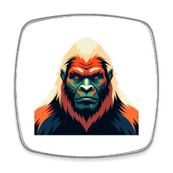 Yeti Zeichentrickfigur Buntes Haustier Tier - Viereckiger Kühlschrankmagnet - Weiß - Vorne