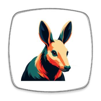 Aardvark Cartoon Character Colorful Pet Animal - Square fridge magnet - white - Front