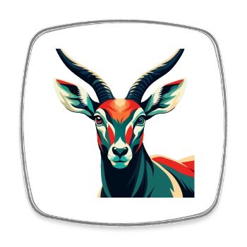 Antilope Zeichentrickfigur Buntes Haustier Tier - Viereckiger Kühlschrankmagnet - Weiß - Vorne