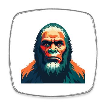 Big Foot Cartoon Figur Buntes Haustier Tier - Viereckiger Kühlschrankmagnet - Weiß - Vorne