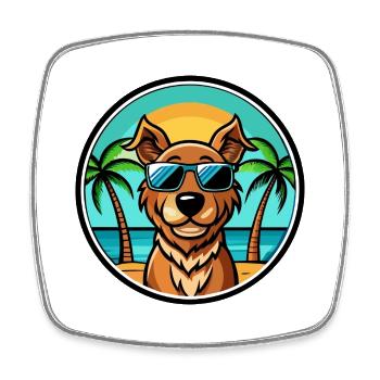 Pudelpointer Chien Race Dessin Animé Lunettes De Soleil Plage - Magnet carré - blanc - Devant