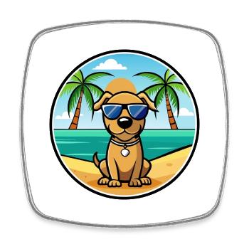 Serbischer Windhund Rasse Cartoon Sonnenbrille Strand - Viereckiger Kühlschrankmagnet - Weiß - Vorne