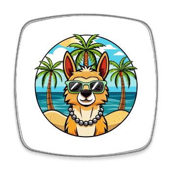 Peruanische Inka Orchidee Hunderasse Cartoon Sonnenbrille - Viereckiger Kühlschrankmagnet - Weiß - Vorne
