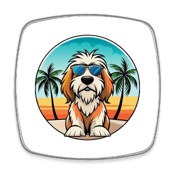 Petit Basset Griffon Vendeen Hunderasse Karikatur - Viereckiger Kühlschrankmagnet - Weiß - Vorne