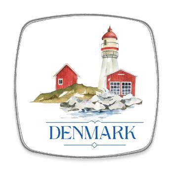 Phare du Danemark tiny house au bord de la mer - Magnet carré - blanc - Devant