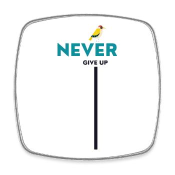 never give up bird - Viereckiger Kühlschrankmagnet - Weiß - Vorne