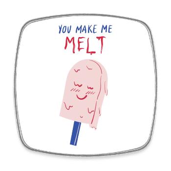 you make me melt icecream - Viereckiger Kühlschrankmagnet - Weiß - Vorne