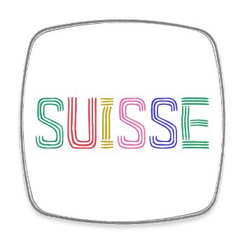 SUISSE. PAYS. GENEVE. HUMOUR. DRAPEAU. GENEVE - Magnet carré - blanc - Devant