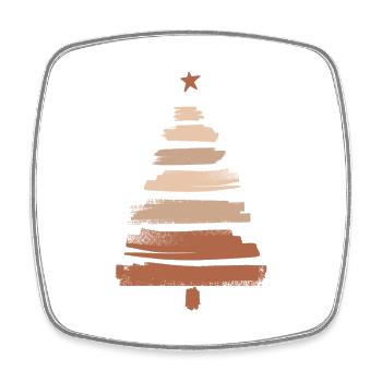 Arbre de Noël - Magnet carré - blanc - Devant