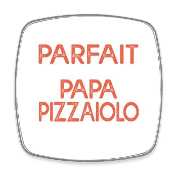 Papa Pizzaiolo Cadeau drôle pour amateur de pizza - Magnet carré - blanc - Devant