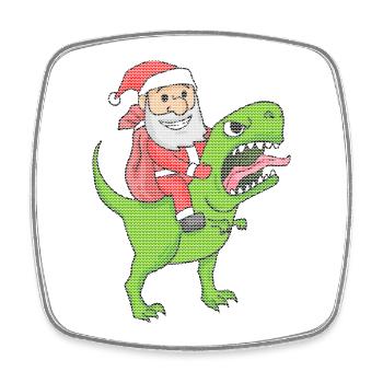 Christmas Dinosaur Ugly Christmas Effect - Square fridge magnet - white - Front