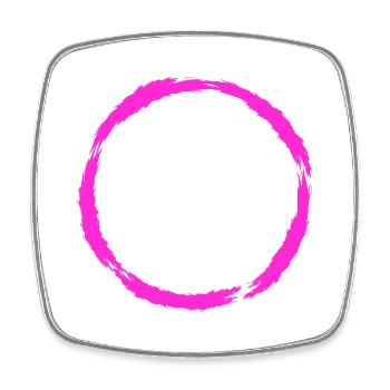 Kreis Symbol Kreisform Neue Variante - Viereckiger Kühlschrankmagnet - Weiß - Vorne