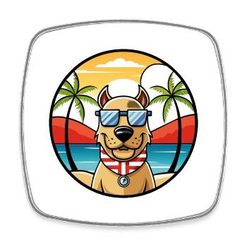 Norwegischer Windhund Rasse Cartoon Sonnenbrille Strand - Viereckiger Kühlschrankmagnet - Weiß - Vorne