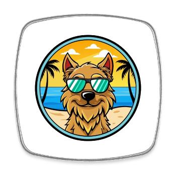 Griffon Nivernais Hunderasse Cartoon Sonnenbrille Strand - Viereckiger Kühlschrankmagnet - Weiß - Vorne