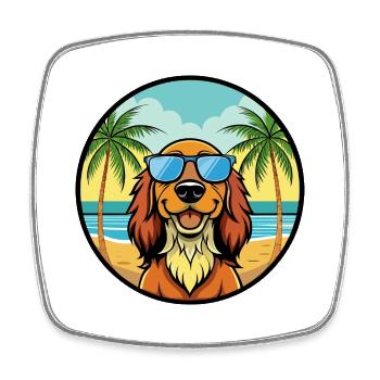 Gordon Setter Hunderasse Cartoon Sonnenbrille Strand - Viereckiger Kühlschrankmagnet - Weiß - Vorne