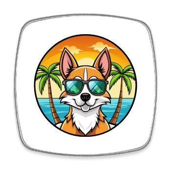 Chilenische Foxterrier Hunderasse Cartoon Sonnenbrille - Viereckiger Kühlschrankmagnet - Weiß - Vorne