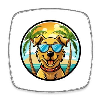 Chesapeake Bay Retriever Hunderasse Cartoon Beach - Viereckiger Kühlschrankmagnet - Weiß - Vorne