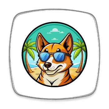 Carolina Hunderasse Cartoon Sonnenbrille Strand - Viereckiger Kühlschrankmagnet - Weiß - Vorne