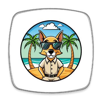 Lunettes de soleil Braque Saint Germain Dog Breed Cartoon - Magnet carré - blanc - Devant