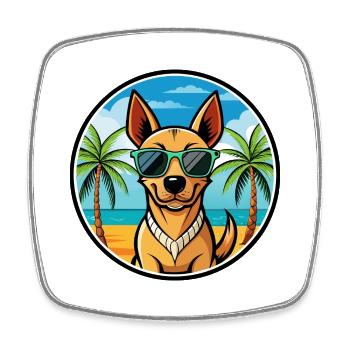 Andalusischer Windhund Rasse Cartoon Sonnenbrille Strand - Viereckiger Kühlschrankmagnet - Weiß - Vorne