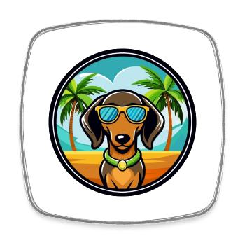 Alpine Dachsbracke Hunderasse Cartoon Sonnenbrille - Viereckiger Kühlschrankmagnet - Weiß - Vorne