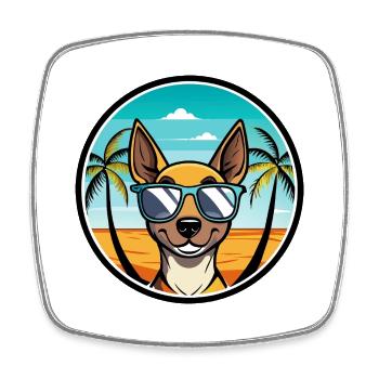Spielzeug Manchester Terrier Hunderasse Cartoon Strand - Viereckiger Kühlschrankmagnet - Weiß - Vorne