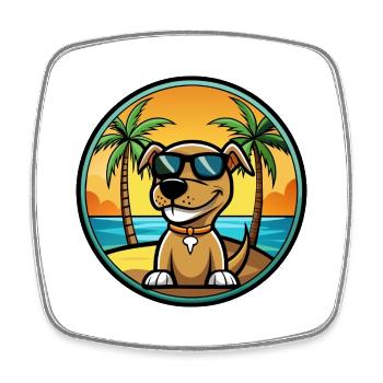 Sloughi Hunderasse Cartoon Sonnenbrille Strand - Viereckiger Kühlschrankmagnet - Weiß - Vorne