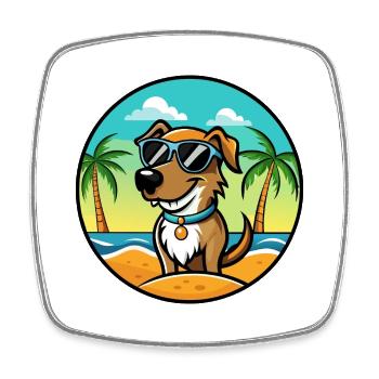 Schweizer Laufhund Hunderasse Cartoon Sonnenbrille - Viereckiger Kühlschrankmagnet - Weiß - Vorne