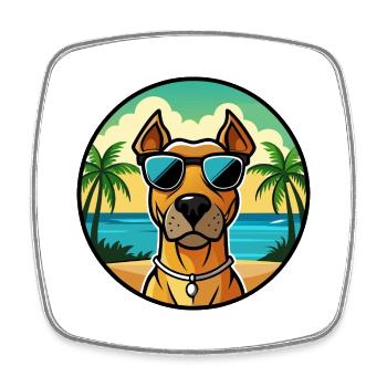 Rhodesian Ridgeback Hunderasse Cartoon Sonnenbrille - Viereckiger Kühlschrankmagnet - Weiß - Vorne