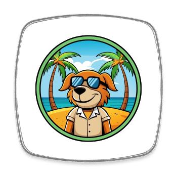 Poitevin Hound Hund Rasse Cartoon Sonnenbrille Strand - Viereckiger Kühlschrankmagnet - Weiß - Vorne