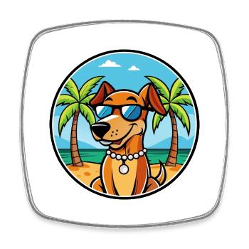 Polnische Jagdhunderasse Cartoon Sonnenbrille Strand - Viereckiger Kühlschrankmagnet - Weiß - Vorne