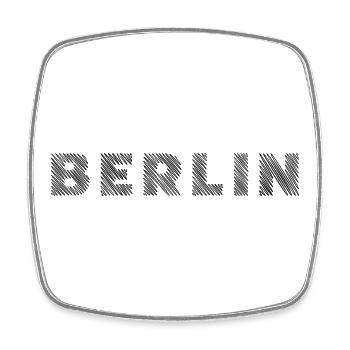 Berlin German Capital Hatching Letter - Square fridge magnet - white - Front