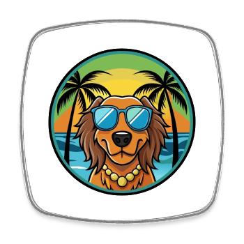 Gordon Setter Hunderasse Cartoon Sonnenbrille Strand - Viereckiger Kühlschrankmagnet - Weiß - Vorne
