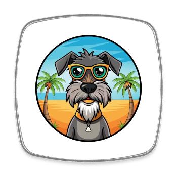 Deutscher Wachtelhund Hunderasse Cartoon Sonnenbrille - Viereckiger Kühlschrankmagnet - Weiß - Vorne