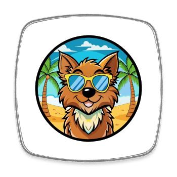 Griffon Nivernais Hunderasse Cartoon Sonnenbrille Strand - Viereckiger Kühlschrankmagnet - Weiß - Vorne
