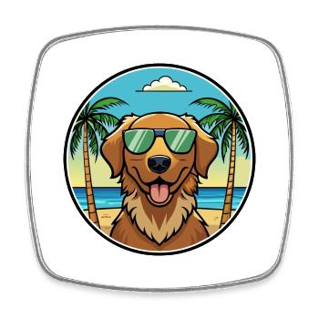 Chesapeake Bay Retriever Hunderasse Cartoon Beach - Viereckiger Kühlschrankmagnet - Weiß - Vorne