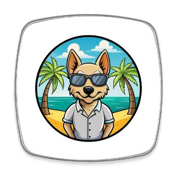 Lunettes de soleil Braque Saint Germain Dog Breed Cartoon - Magnet carré - blanc - Devant