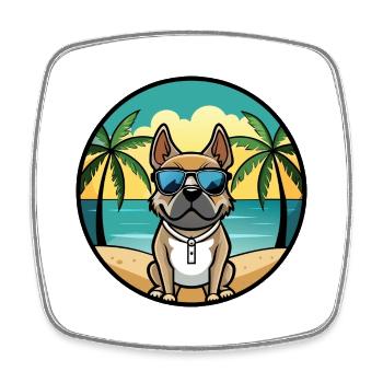 Braque Du Bourbonnais Hunderasse Cartoon Sonnenbrille - Viereckiger Kühlschrankmagnet - Weiß - Vorne
