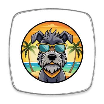 Bouvier Des Ardennes Hunderasse Cartoon Sonnenbrille - Viereckiger Kühlschrankmagnet - Weiß - Vorne
