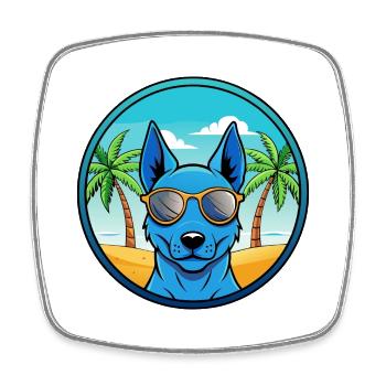 Blue Thai Ridgeback Dog Breed Cartoon Sunglasses - Square fridge magnet - white - Front