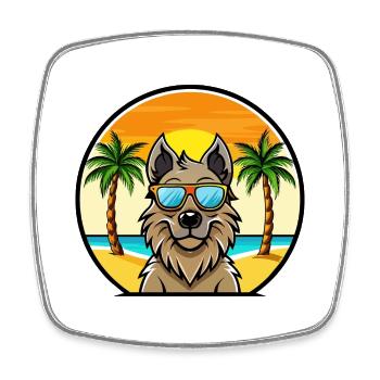 Lunettes de soleil belges Groenendael Dog Breed Cartoon - Magnet carré - blanc - Devant