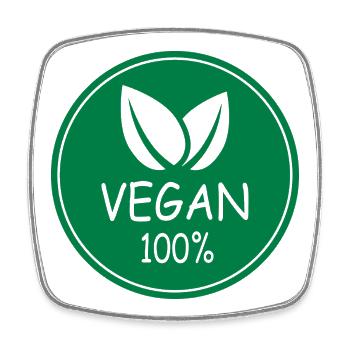 vegan 100% - Viereckiger Kühlschrankmagnet - Weiß - Vorne