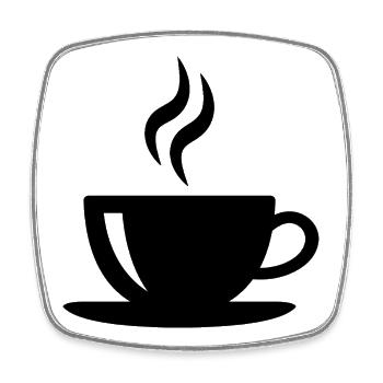 Coffee cup - Square fridge magnet - white - Front