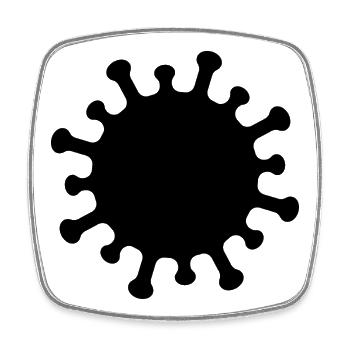 Icône de virus Corona - Magnet carré - blanc - Devant