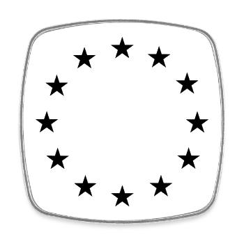 Star Circle Logo - Viereckiger Kühlschrankmagnet - Weiß - Vorne