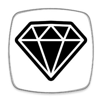 Diamant-Symbol - Viereckiger Kühlschrankmagnet - Weiß - Vorne